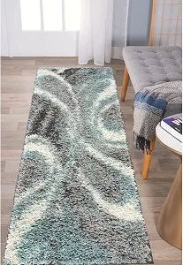 Rugshop Contemporary Shag Plush Non-Shedding Soft Area Rug Blue 2' x 7'