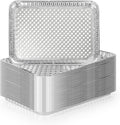 30 Pack Aluminum Foil Broiler Pans with Holes 16 x 12 inch Aluminum Grill Pans Disposable Grill Drip Pan for Outdoor Grills, BBQ, Baking, Meal Prep