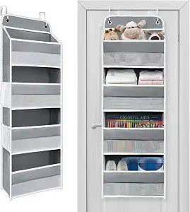 Over the Door Organizer 4 Shelves & 4 Side Pockets, Hanging Door Storage