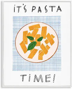 Pasta Time Phrase Kitchen Travel, 11 x 14 Inch Framed Gicle Print