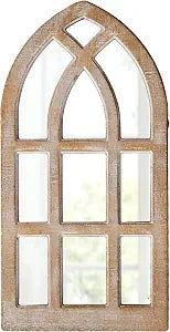 Small Rustic Arched Window Mirrors for Wall Decor 8 X 16 Inch
