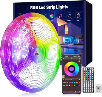 Ledagic Led Lights for Bedroom 100ft (1 Roll), RGB Led Lights Music Sync