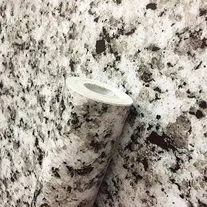 Moyishi Light White Granite Look Marble Gloss Film Vinyl Self Adhesive Counter Top Peel and Stick Wall Decal (17.7 x 98)