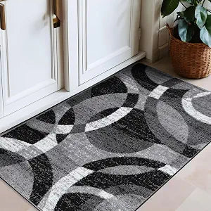 Rugshop Abstract Circles Contemporary High Traffic Area Rug Gray 2'7" x 4'