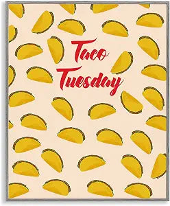 Taco Tuesday Fiesta Pattern, 16 x 20 Inch Framed Gicle Print