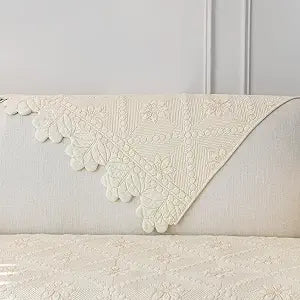 Cotton Quilted Couch Cover for Dogs Washable 27.6 x 35.4 in, Cream
