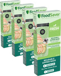 FoodSaver Reusable Gallon Vacuum Zipper Bags,(Pack of 4)