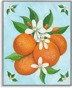 Botanical Citrus Oranges Kitchen, 11 x 14 Inch Framed Gicle Print