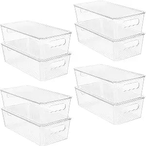 Vtopmart 8pcs Clear Stackable Storage Bins with Lids