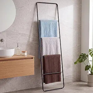 Briwooody 1 4-Tier Metal Towel Blanket Ladder, Bathroom Living Room Decor