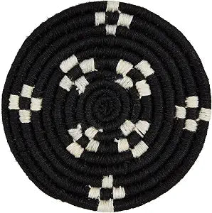 Mud Pie Black Woven Trivet Set; 9" Dia