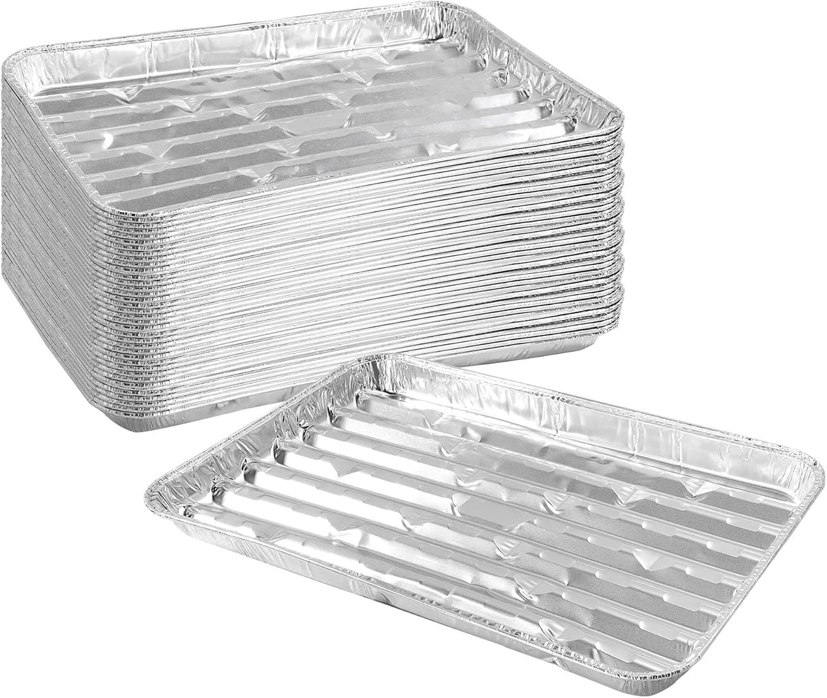40 Pack Disposable Aluminum Broiler Pan 13 x 9 x 1 inch Aluminum Foil Grill Pans, Disposable Foil Baking Sheet Pans for Oven, Baking, BBQ, Takeout