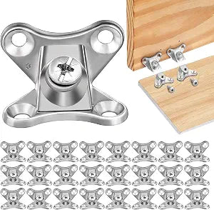 24 Pcs L Bracket Detachable Corner Brace, Removable Heavy Duty Butterfly Corner Bracket for Wood Furniture Cabinet Shelves Table Chair Bed