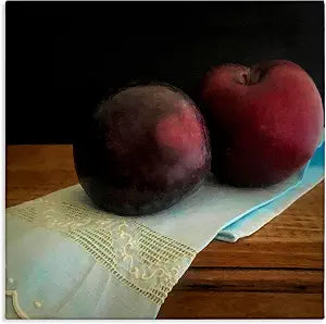 Stupell Industries Two Plums Still Life Fruit, 24 x 24 Inch Canvas Wall Art