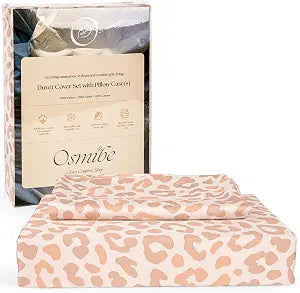 100% Pure Cotton Cheetah Print Bed Sheets Duvet Cover Set with Pillow Cases ��� Soft Breathable Bedding Set with Silky Smooth Texture for All Seasons (Available in Twin, Full, Queen, King)