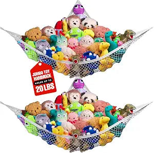 Handy Laundry Stuffed Animal Hammock Corner Net 2-Pack  Stuffed Animal Net & Mesh Toy Organizer for Kids Room  Flexible Storage for Plush Toys, Teddy Bears & Cuddly Favorites  Durable, Easy Install