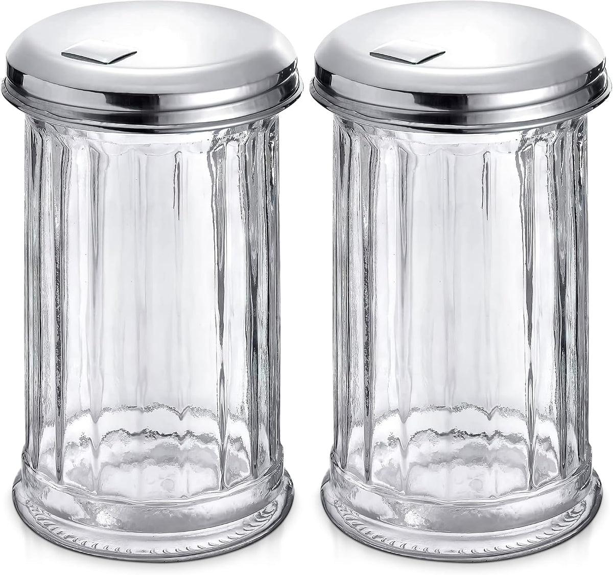 Set of 2 Glass Sugar Container for Sugar and Creamer Set 12 Oz