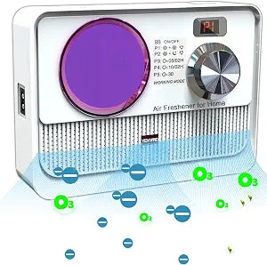 Small Ionic Air Purifier for Home & Bedroom, Plus Ozone Deodorizer