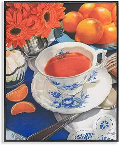 Citrus Tea Time Still Life Charm, 16 x 20 Inch Framed Gicle Print