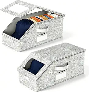 Stackable Hat Storage for Baseball Caps, 2 PCS, Grey