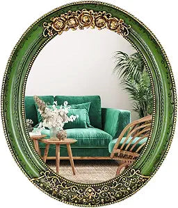 Oval 11.8x10 inch Resin Vintage Mirror