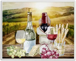 Wine in Vineyard Landscape, 11 x 14 Inch Framed Gicle Print
