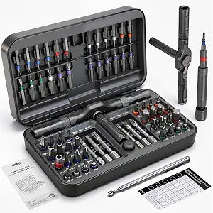 DISEN 68PC Ratcheting Screwdriver Set T-Handle 42 Bits S2 Steel