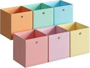 SONGMICS Storage Cubes, Set of 6 Odorless Foldable Storage Boxes