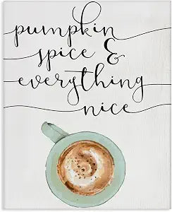 Pumpkin Spice Latte Coffee Cup, 16 x 20 Inch Canvas Wall Art