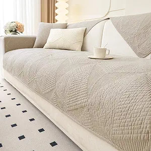 vctops Cotton Quilted Couch Covers for Sectional Sofa (Khaki,28"x28")