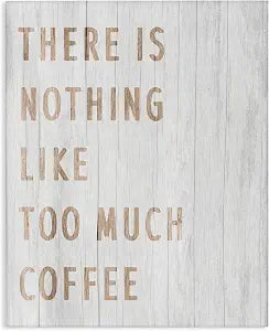 Too Much Coffee Comic Kitchen, 24 x 30 Inch Canvas Wall Art