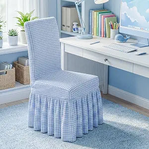 Newwiee 1 Pcs Blue Gingham Dorm Chair Cover Stretch Slipcovers