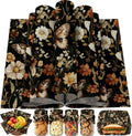 150 Sheets Floral Butterfly Wax Paper for Food Deli, 9.8 x 8.3'' Rust Brown Dried Flowers Butterflies Greaseproof Wrapping Paper for Sandwich Picnic Basket Liner Birthday Party Supplies (A)