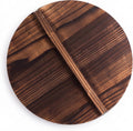 VUFVOID Wooden Wok Lid for 12.8 to 13.4 Inch Stir Fry Pans Carbonized Pine