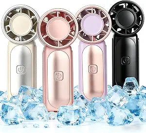 VZZNN Portable Handheld Mini Fan 4 Pack, 6 Speeds Personal Fan with LED Display, 3000mAh Rechargeable Mini Fan  High Speed Cooling Fan for Travel, Office & Outdoor