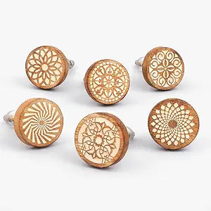 IndianShelf 18-Pack Boho Wooden Cabinet Knobs for Drawers and Dresser Doors