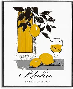 Travel Italia Lemons Vintage Kitchen, 11 x 14 Inch Framed Gicle Print