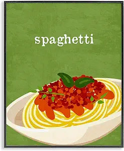 Spaghetti Italian Cuisine Kitchen, 16 x 20 Inch Framed Gicle Print