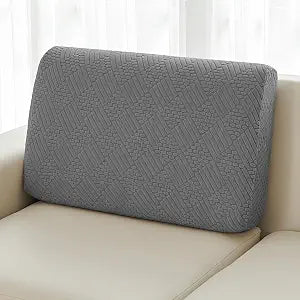 Deep Dream Backrest Cushion Covers, Sectional Couch Back Cushion Covers for Sectional Sofa, Stretch Sofa Covers for Both Left/Right Couch (1 Piece Backrest Covers, Dark Grey)