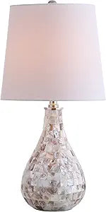 JONATHAN Y Mona Coastal Mini LED Table Lamp 20.5" Bedside, Seashell