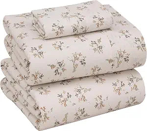 RUVANTI 100% Cotton Twin Sheets, Percale Weave Twin Sheet Set, Twin Spring