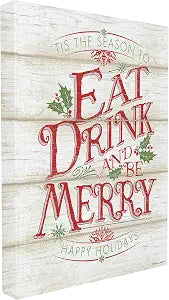 Stupell Industries Holiday Typography Kitchen, 16 x 20 Inch Canvas Wall Art