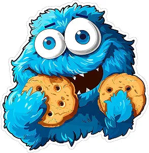 Cookie Monster Waterproof Vinyl Sticker 4 Inch Decal