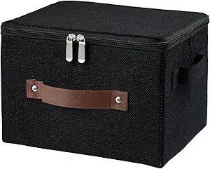 Storage Bins with Zipper Lid Decorative Lidded Box Fabric Baskets