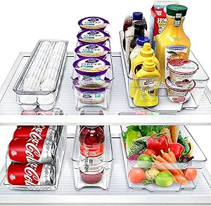 Sorbus Fridge Organizers and Storage Bins for Pantry & Fridge (6 Piece Set)