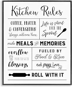 Minimal Kitchen Rules Chart, 11 x 14 Inch Framed Gicle Print