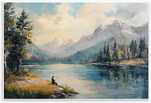 Secret Fishing Spot Scenic, 10 x 15 Inch Mounted Print on Wall Plaque