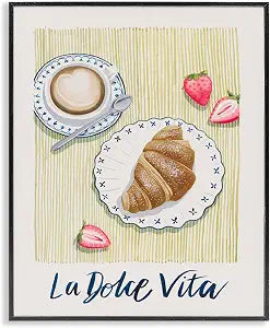 La Dolce Vita Brunch Still Life, 11 x 14 Inch Framed Gicle Print