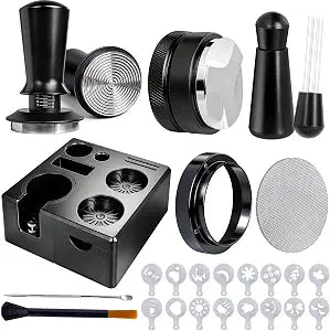 9 PCS 54mm Espresso Accessories Kit with Tamper Station