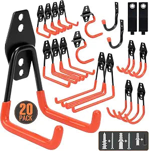 TONDA Garage Hooks, 20 Pack Wall Storage Hooks for Bike, Ladder and Tools